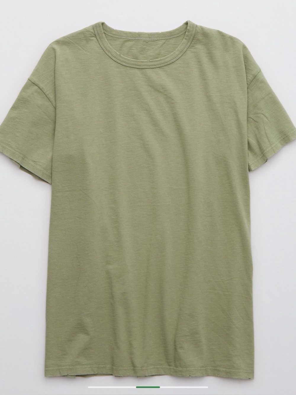NWT Aerie Distressed Oversized Basic Boyfriend Tee Shirt Faded Olive